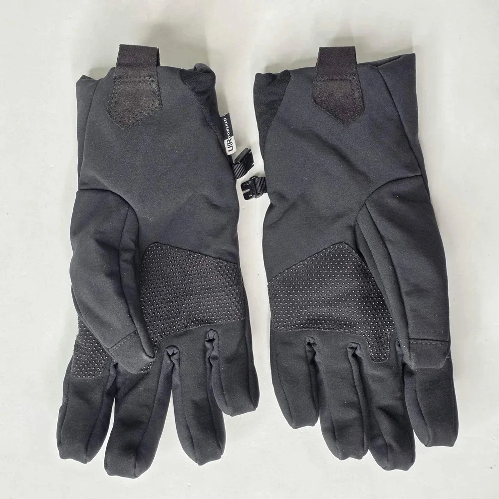The North Face Etip Black Touchscreen Gloves Fleece Lined Silicone Grip Palm M